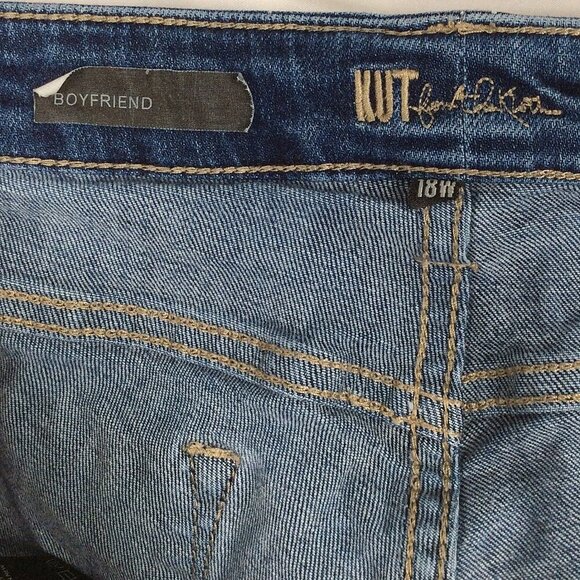 Kut from the Kloth Boyfriend Jeans Womens Size 18W Distressed Denim Medium Wash - Picture 6 of 7